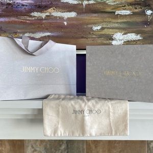 Authentic Empty Jimmy Choo Gift Box w/ Gift Dust Bag and Matching Shopping Bag